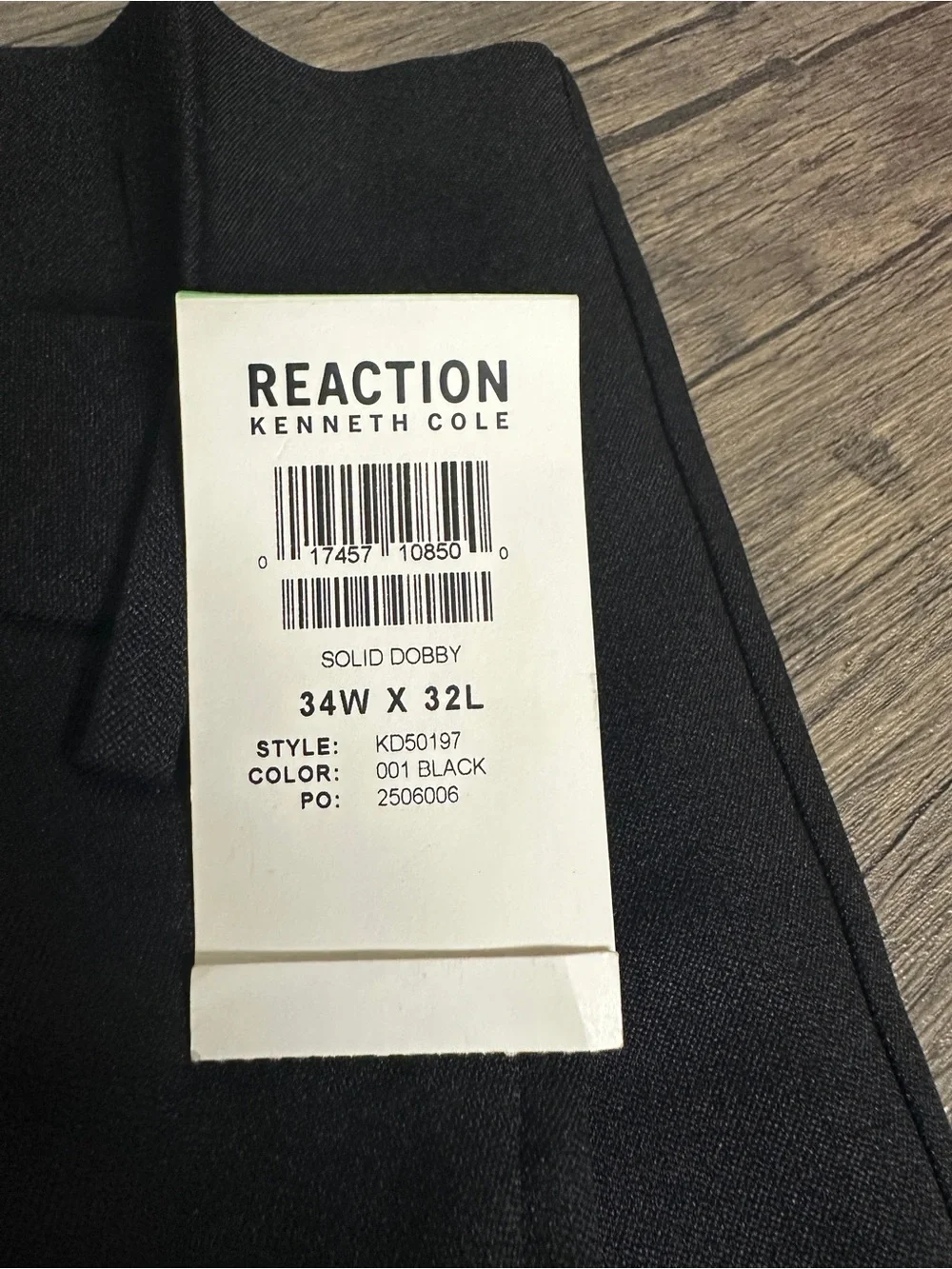 NWT Kenneth Cole Men’s Black Skinny Fit Dress Pants 34x32 Flex Waist